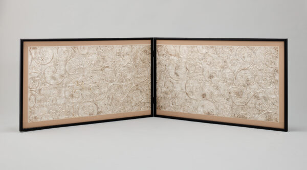 風炉先屛風 うずまき文様