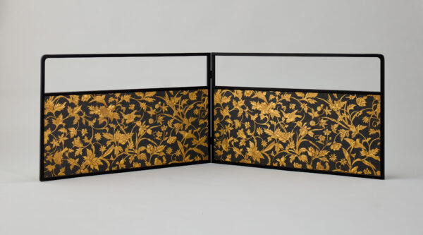 風炉先屛風 鳥とアイリス